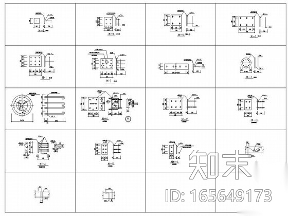 预埋件详图cad施工图下载【ID:165649173】