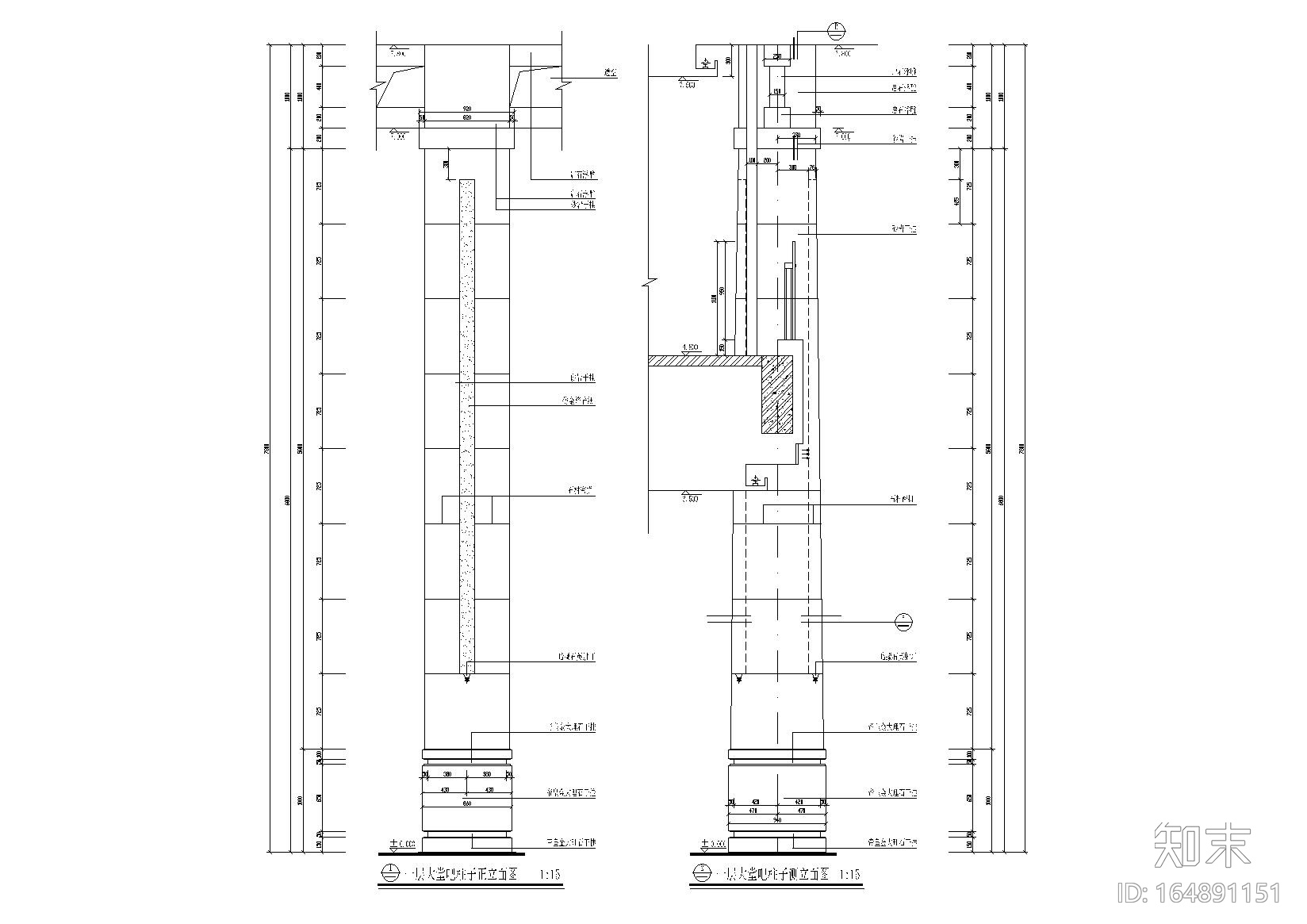 大理石包柱,装饰柱,石材柱,环形栏杆详图cad施工图下载【ID:164891151】