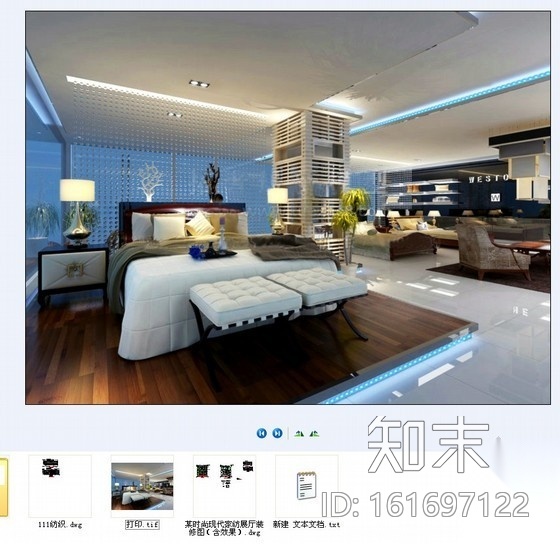 某时尚现代家纺展厅装修图（含效果）cad施工图下载【ID:161697122】