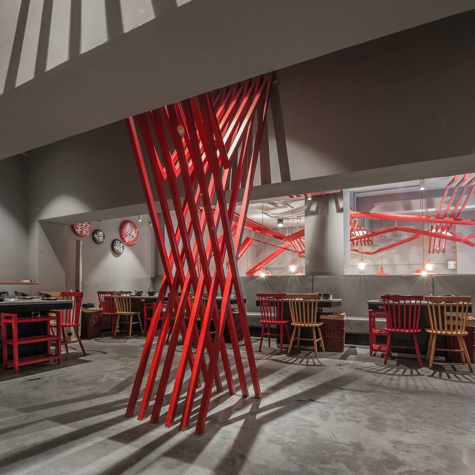[重庆]重庆逗士串串餐厅装饰施工图+实景图cad施工图下载【ID:160713169】