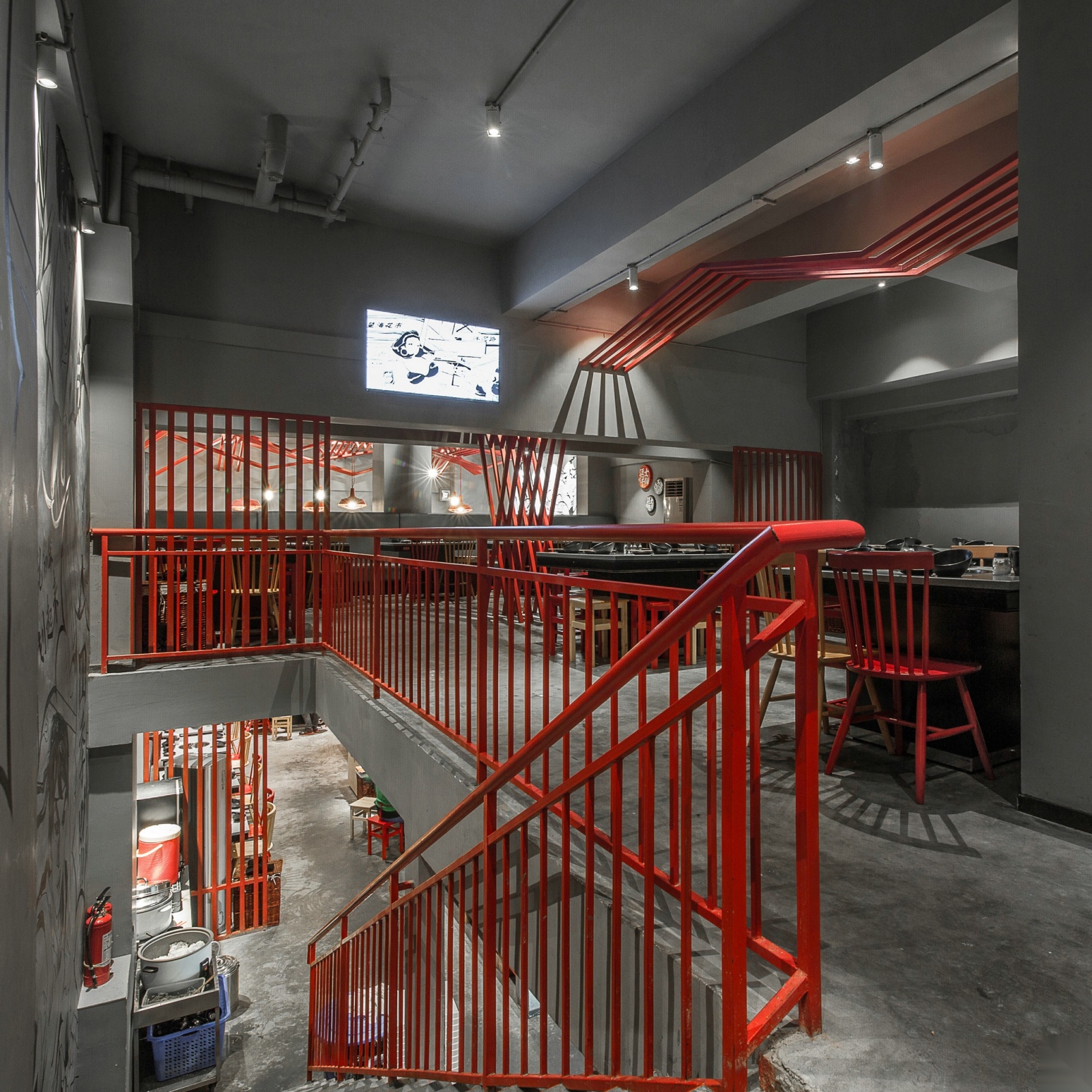 [重庆]重庆逗士串串餐厅装饰施工图+实景图cad施工图下载【ID:160713169】