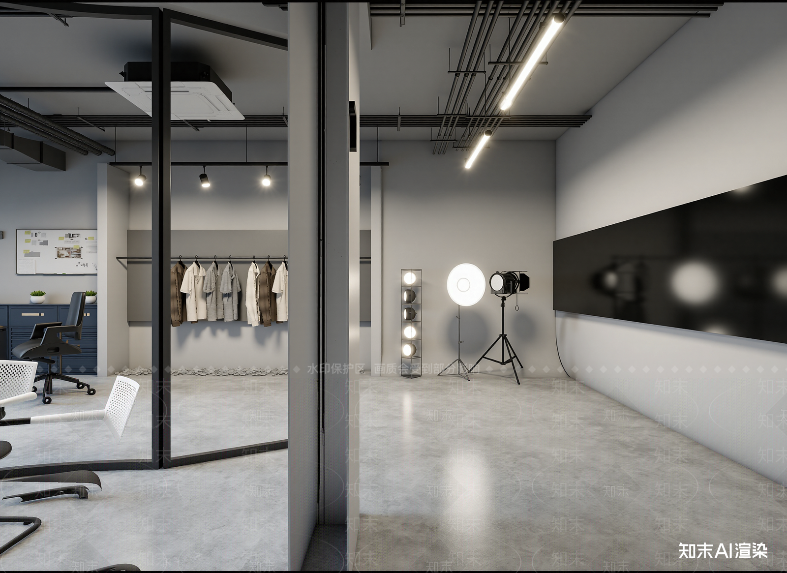 工业风直播间3D模型下载【ID:1214279213】
