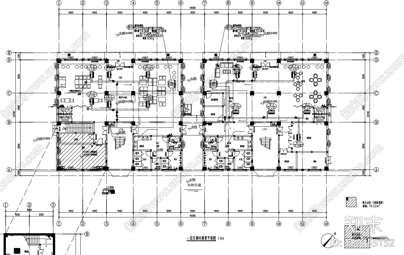 [广东]双子楼会所暖通_空调通风设计施工图cad施工图下载【ID:180455152】