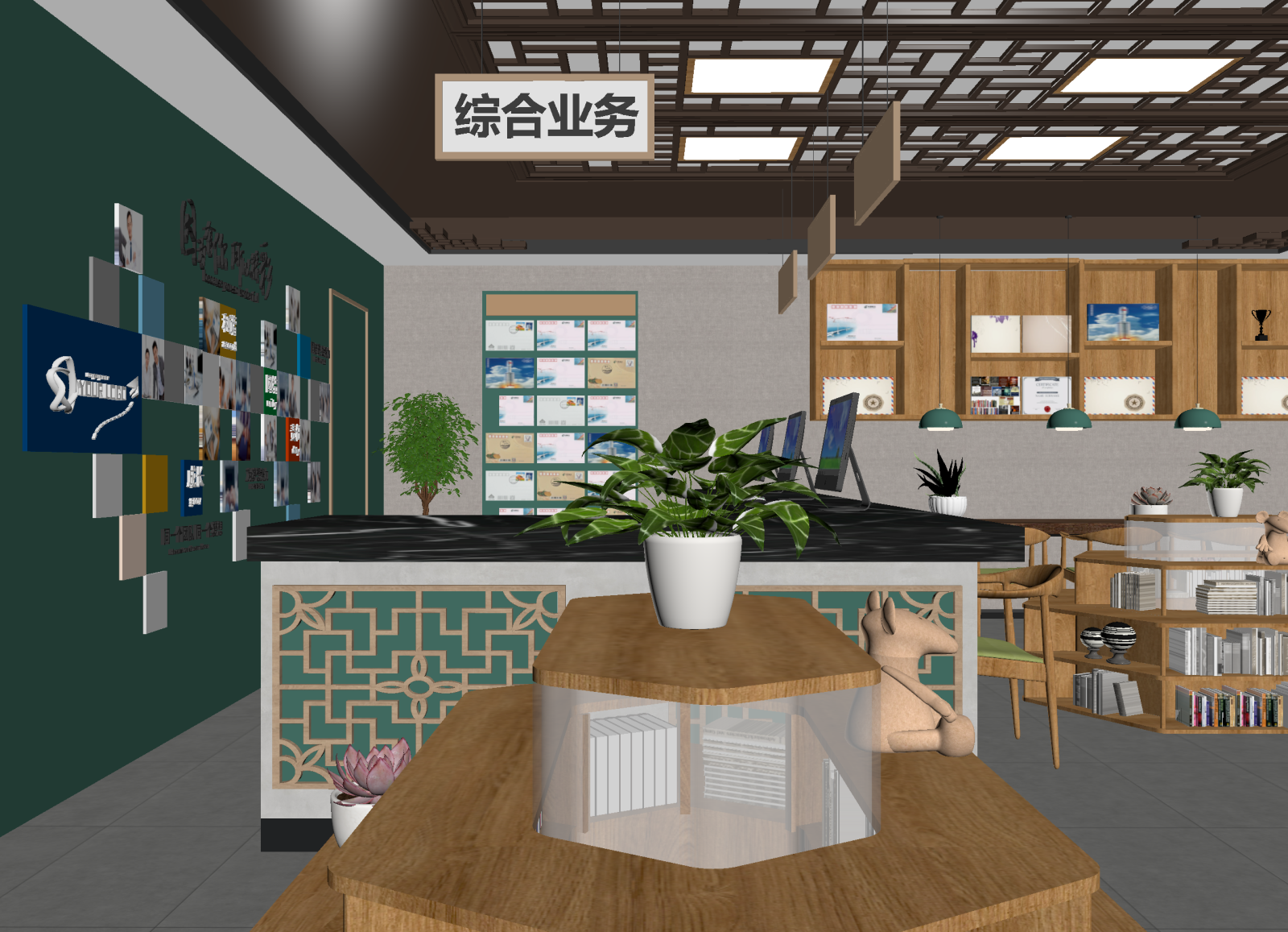 新中式售楼处3D模型下载【ID:1214254763】
