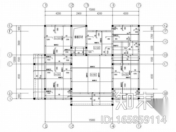 二层砖混坡屋面别墅结构图施工图下载【ID:165959114】