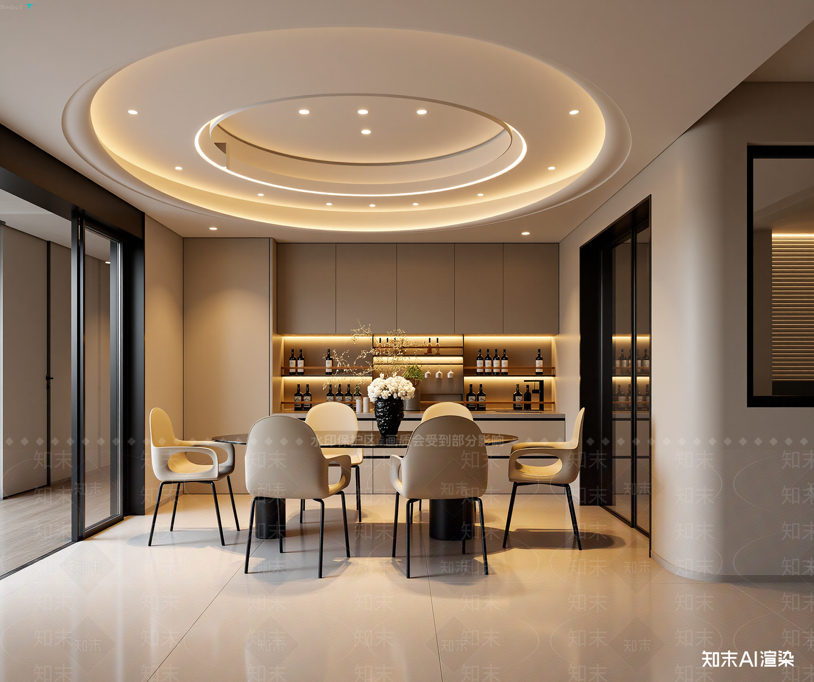 现代家居餐厅3D模型下载【ID:1215106671】