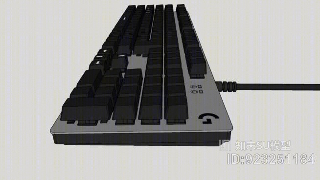 罗技牌G413银色机械背光游戏键盘SU模型下载【ID:923251184】
