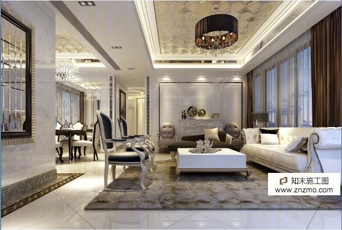 家装施工图一套cad施工图下载【ID:36907061】