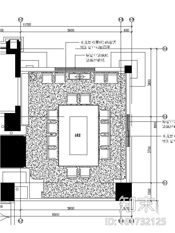 [广东]公寓架空层小会议室施工图（含效果）cad施工图下载【ID:161732125】