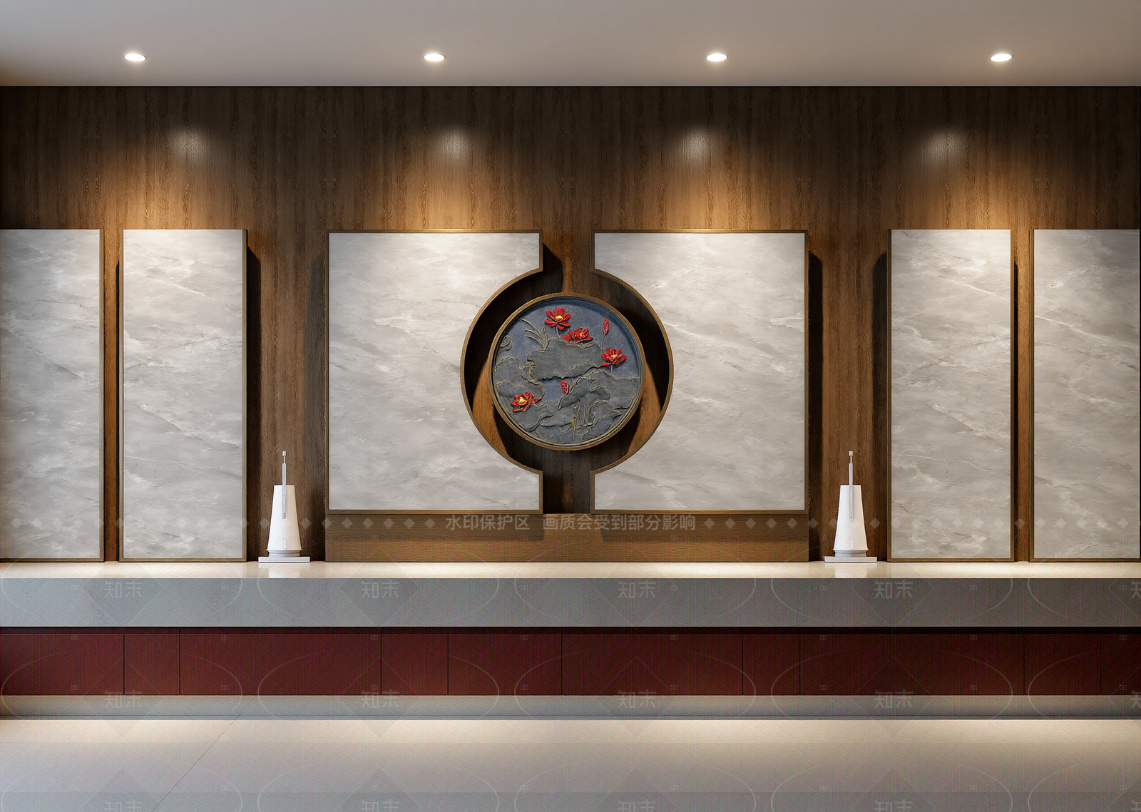 新中式瓷砖展厅3D模型下载【ID:1214928646】