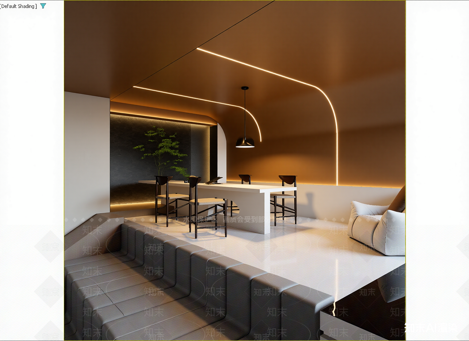 现代咖啡厅3D模型下载【ID:1214839995】
