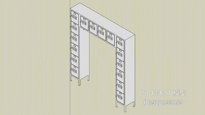 潘科先锋十六人锁柜SU模型下载【ID:922193059】