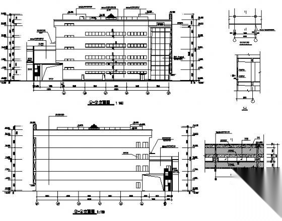 某四层厂房餐厅建筑施工图cad施工图下载【ID:165409104】