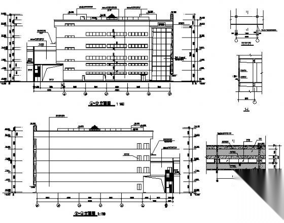 某四层厂房餐厅建筑施工图cad施工图下载【ID:151654169】