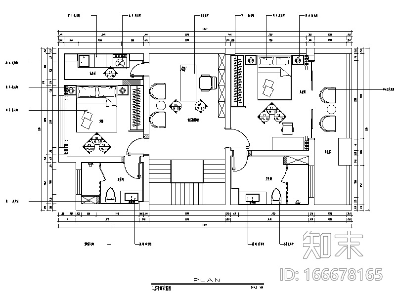 海和院简约别墅设计施工图（附效果图）cad施工图下载【ID:166678165】