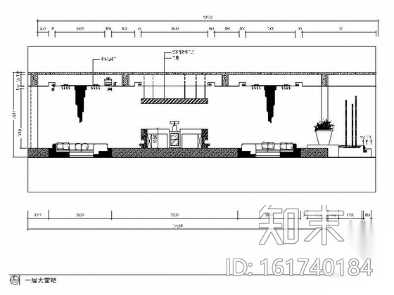 高档时尚现代酒店大堂吧室内装修施工图（含效果图）cad施工图下载【ID:161740184】