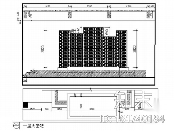 高档时尚现代酒店大堂吧室内装修施工图（含效果图）cad施工图下载【ID:161740184】