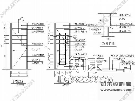 图块/节点夹板木饰单扇门详图cad施工图下载【ID:832206775】