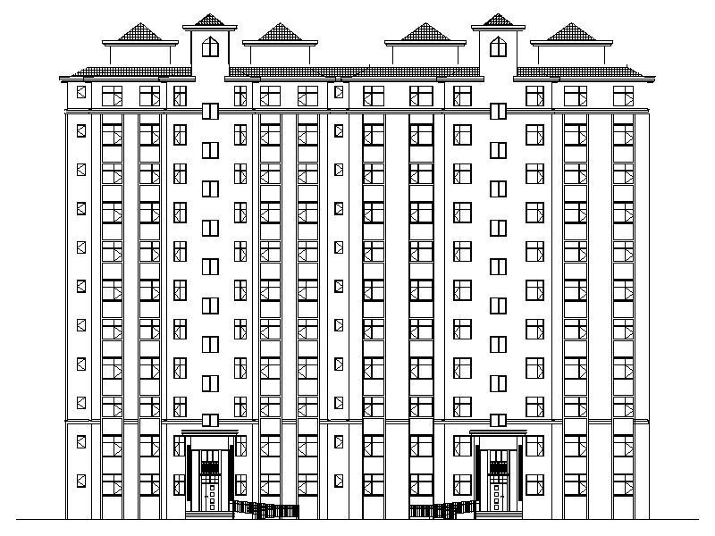 [宁夏]简欧风格高层住宅楼施工图cad施工图下载【ID:149778119】