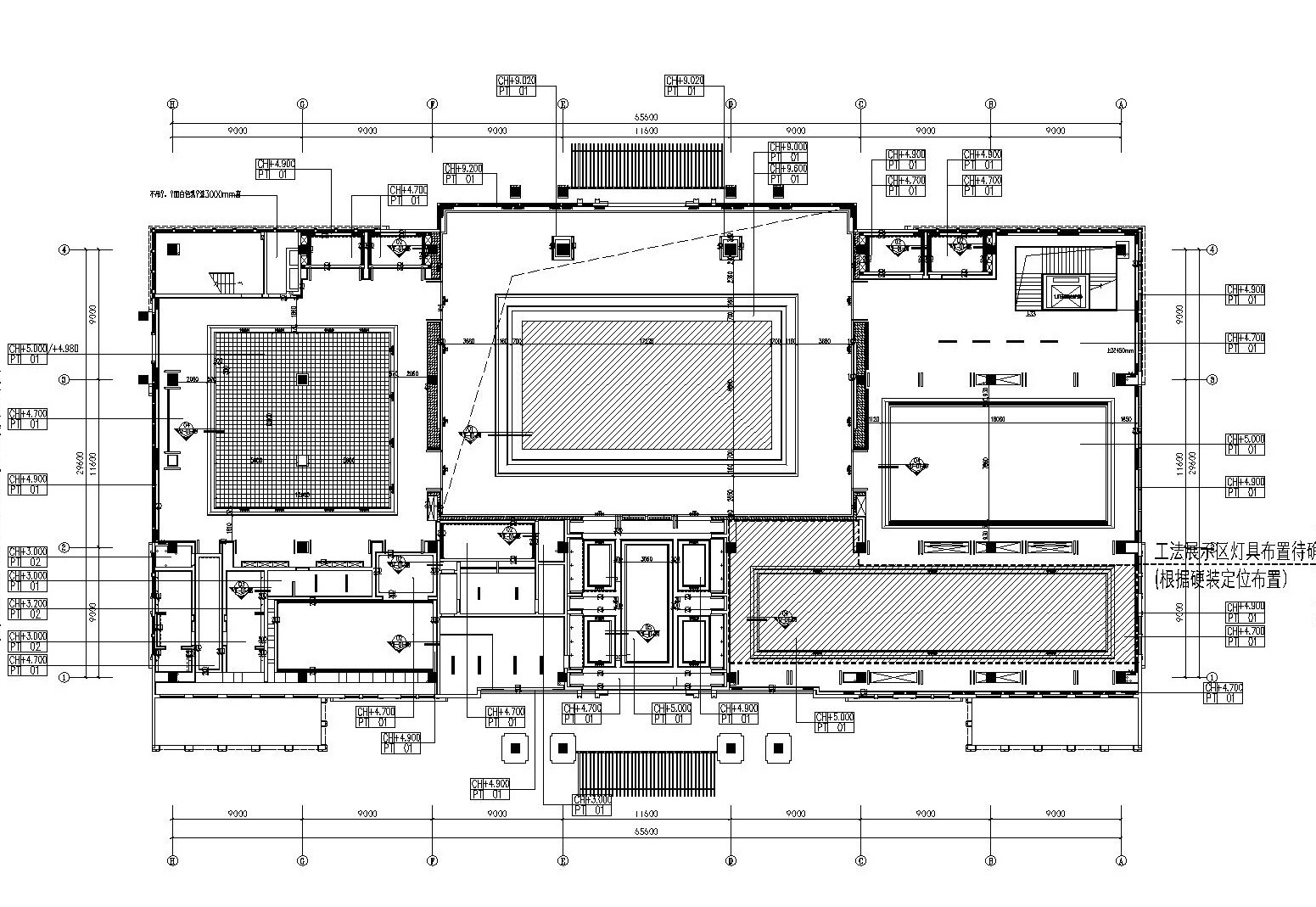 ​[安徽]宿州绿地城售楼中心室内装修CAD施工图+官方摄影cad施工图下载【ID:160710125】