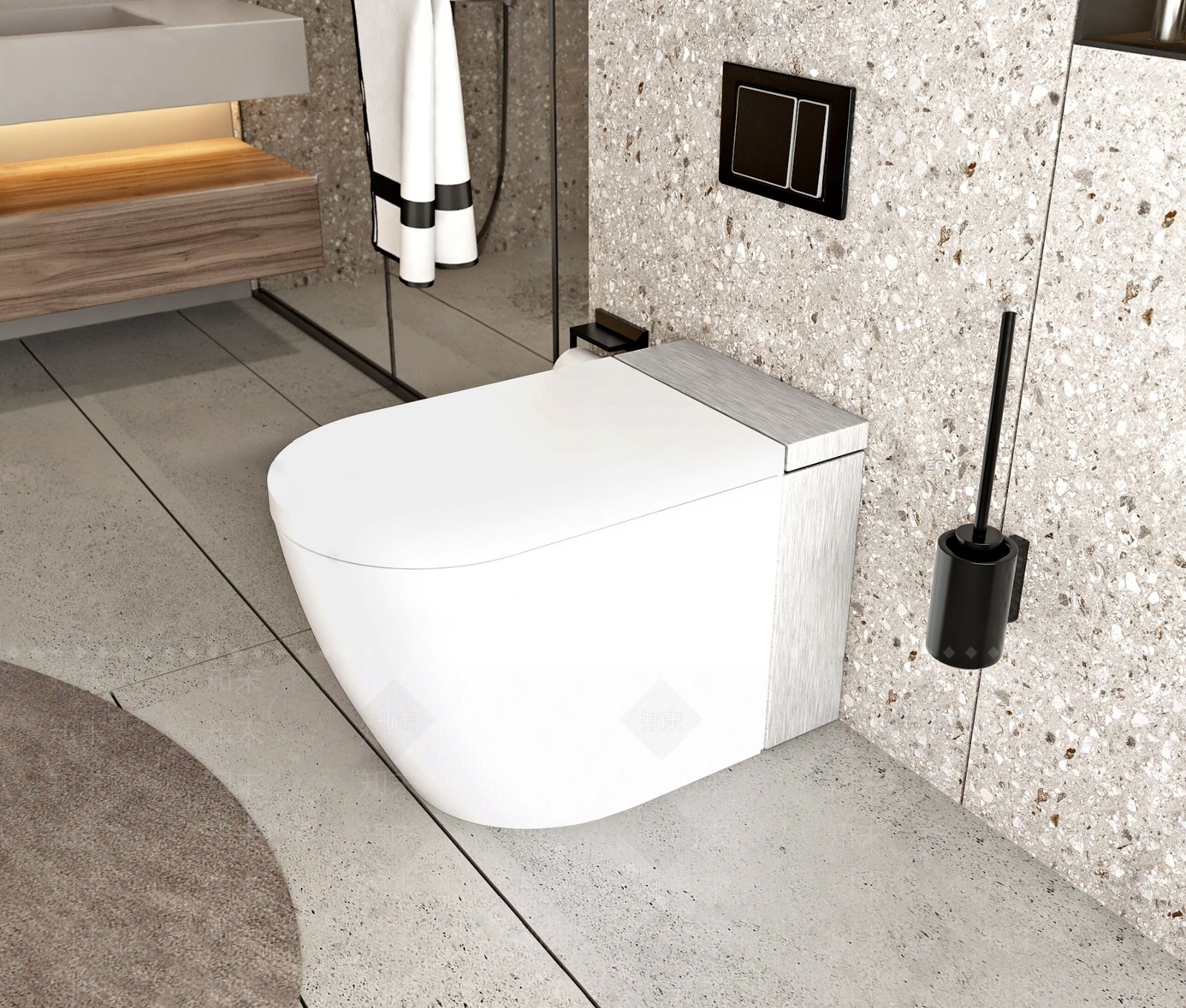 现代马桶坐便器3D模型下载【ID:1107952858】