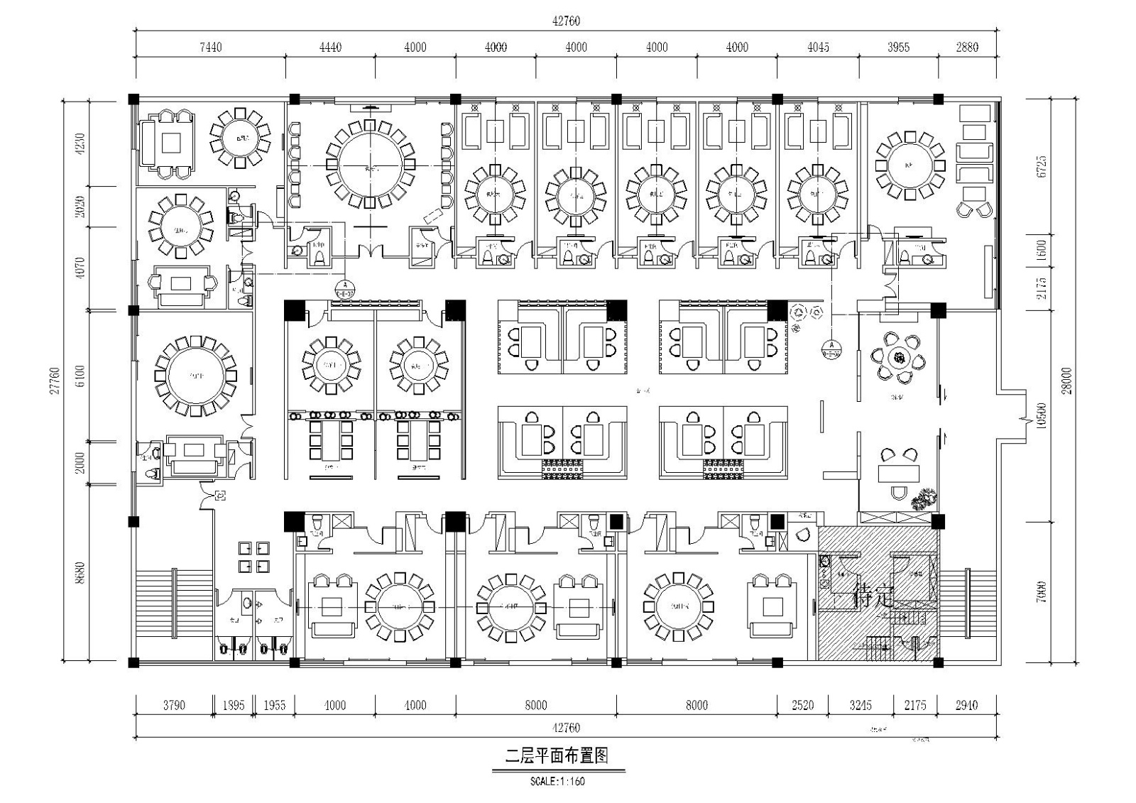 [南宁]山尚厨房时尚餐厅装饰施工图+实景cad施工图下载【ID:160713110】