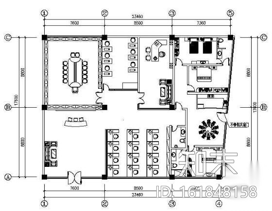 某办公室装修图cad施工图下载【ID:161848158】