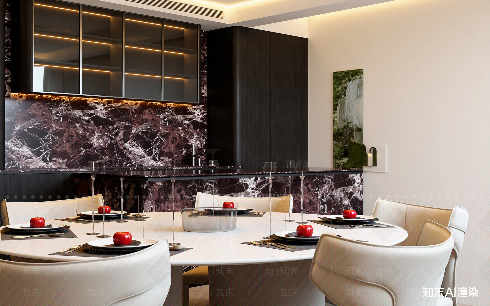 简约酒店餐厅3D模型下载【ID:1222015733】