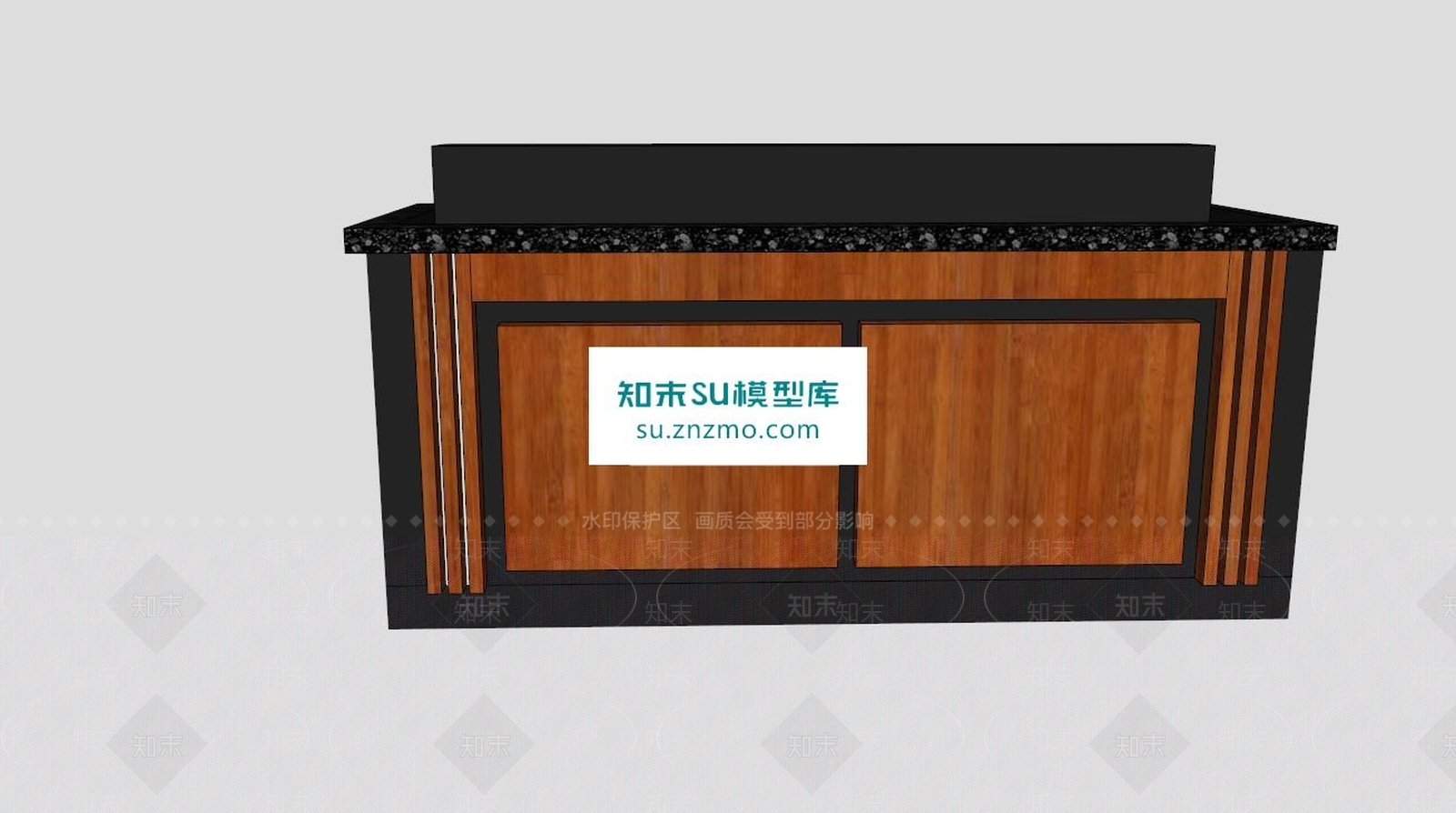 现代实木展示柜SU模型下载【ID:163169210】