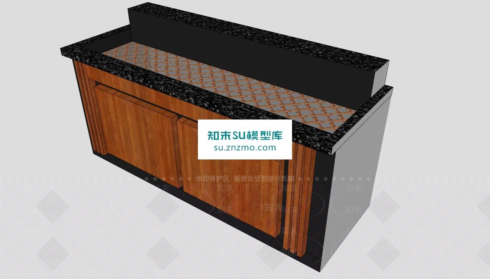 现代实木展示柜SU模型下载【ID:163169210】