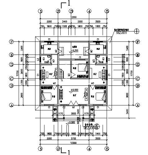 某二层别墅建筑方案图cad施工图下载【ID:149909164】