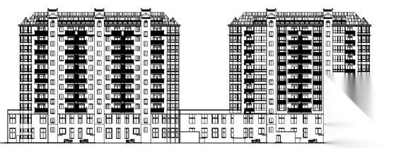 某住宅小区——沿街商住组合单体建筑施工图cad施工图下载【ID:166796123】