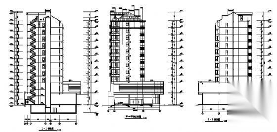 某住宅小区——沿街商住组合单体建筑施工图cad施工图下载【ID:166796123】