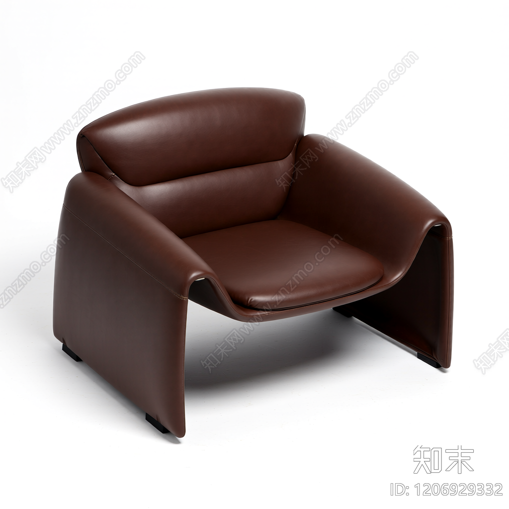 现代皮质单人椅3D模型下载【ID:1206929332】