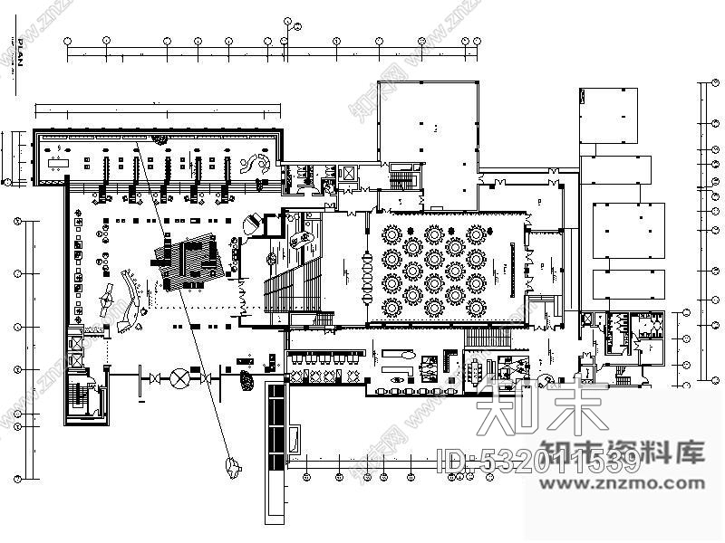 施工图南京国际建筑艺术中心餐饮区施工图含效果cad施工图下载【ID:532011539】