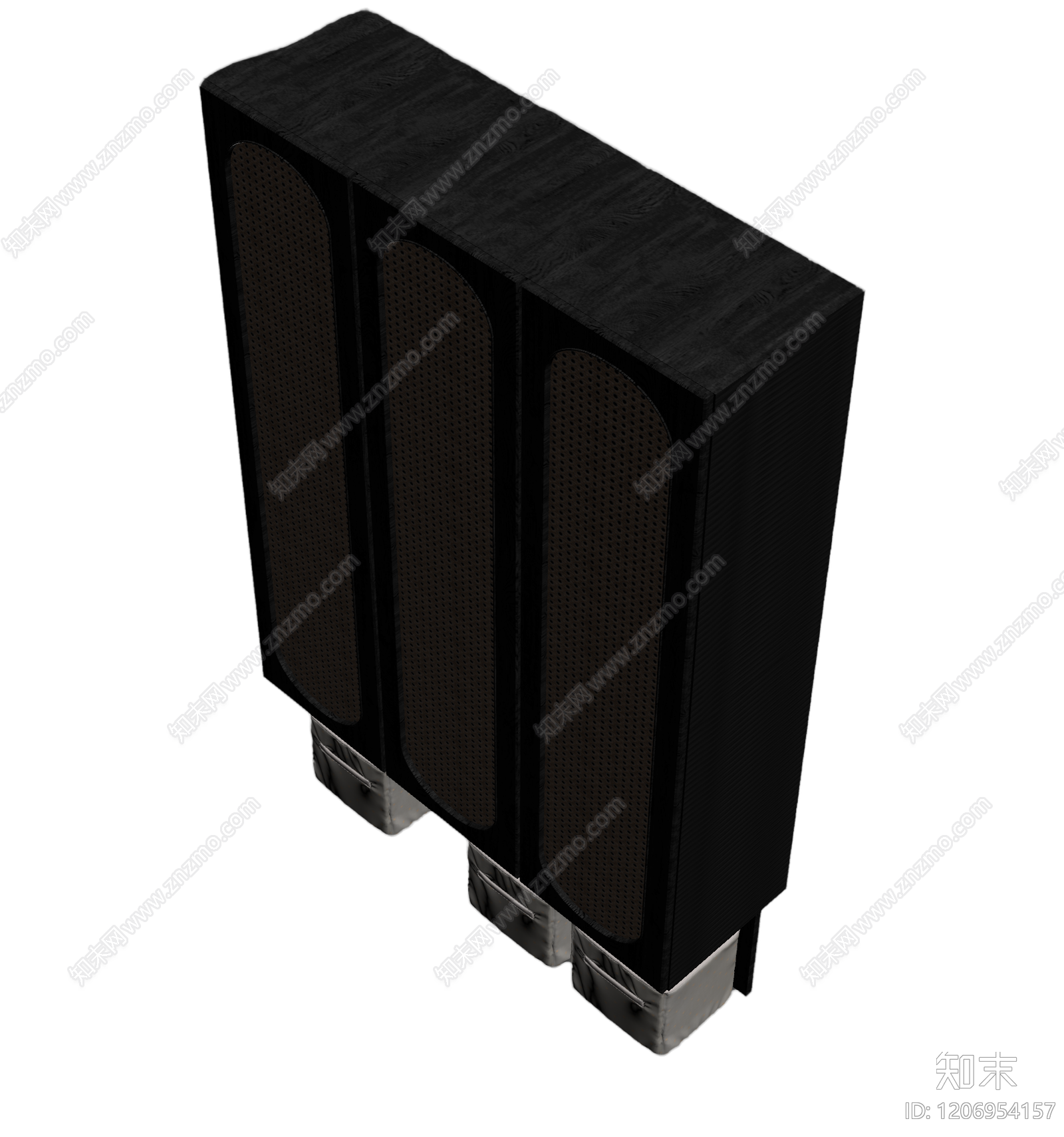 黑木镂空柜体组合3D模型下载【ID:1206954157】