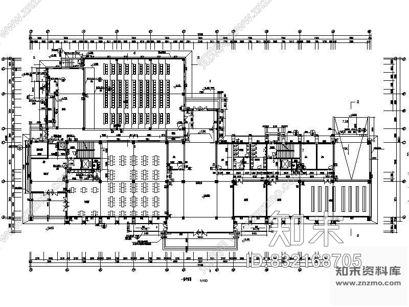 图块/节点教学楼平面图cad施工图下载【ID:832168705】