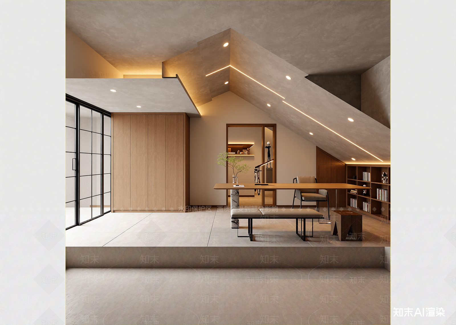 现代书房3D模型下载【ID:1215007055】