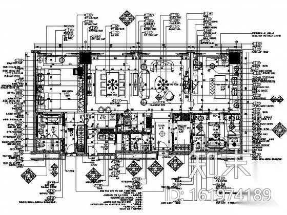 知名酒店总统套房室内装修图cad施工图下载【ID:161974189】