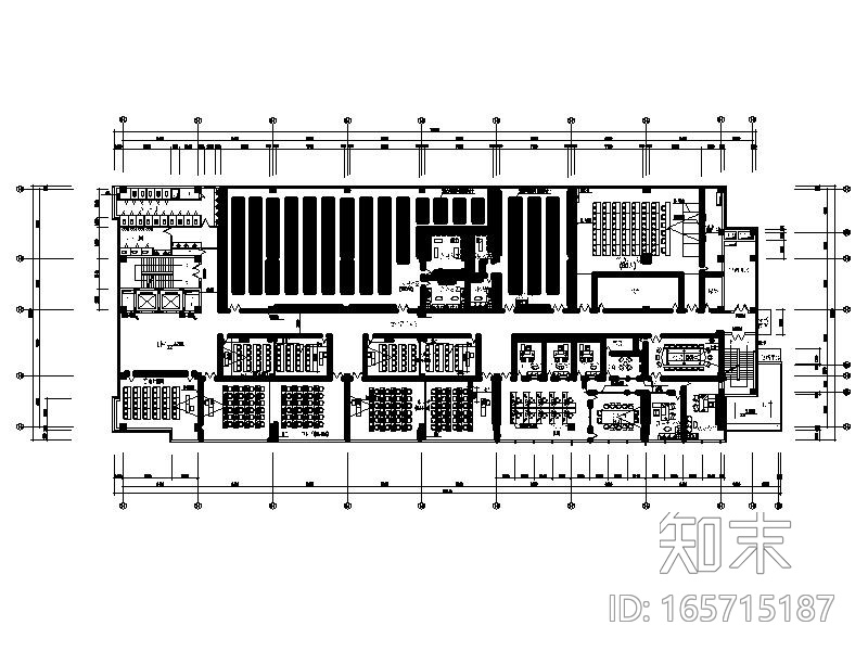 某移动综合楼办公室全套CAD施工图（含效果图）cad施工图下载【ID:165715187】