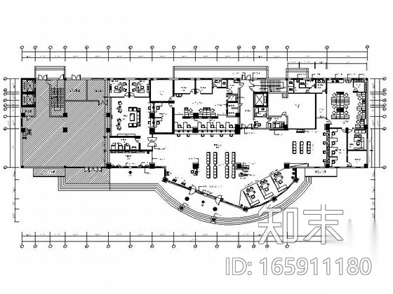 [江西]高级现代风格金融机构办公楼室内设计施工图cad施工图下载【ID:165911180】