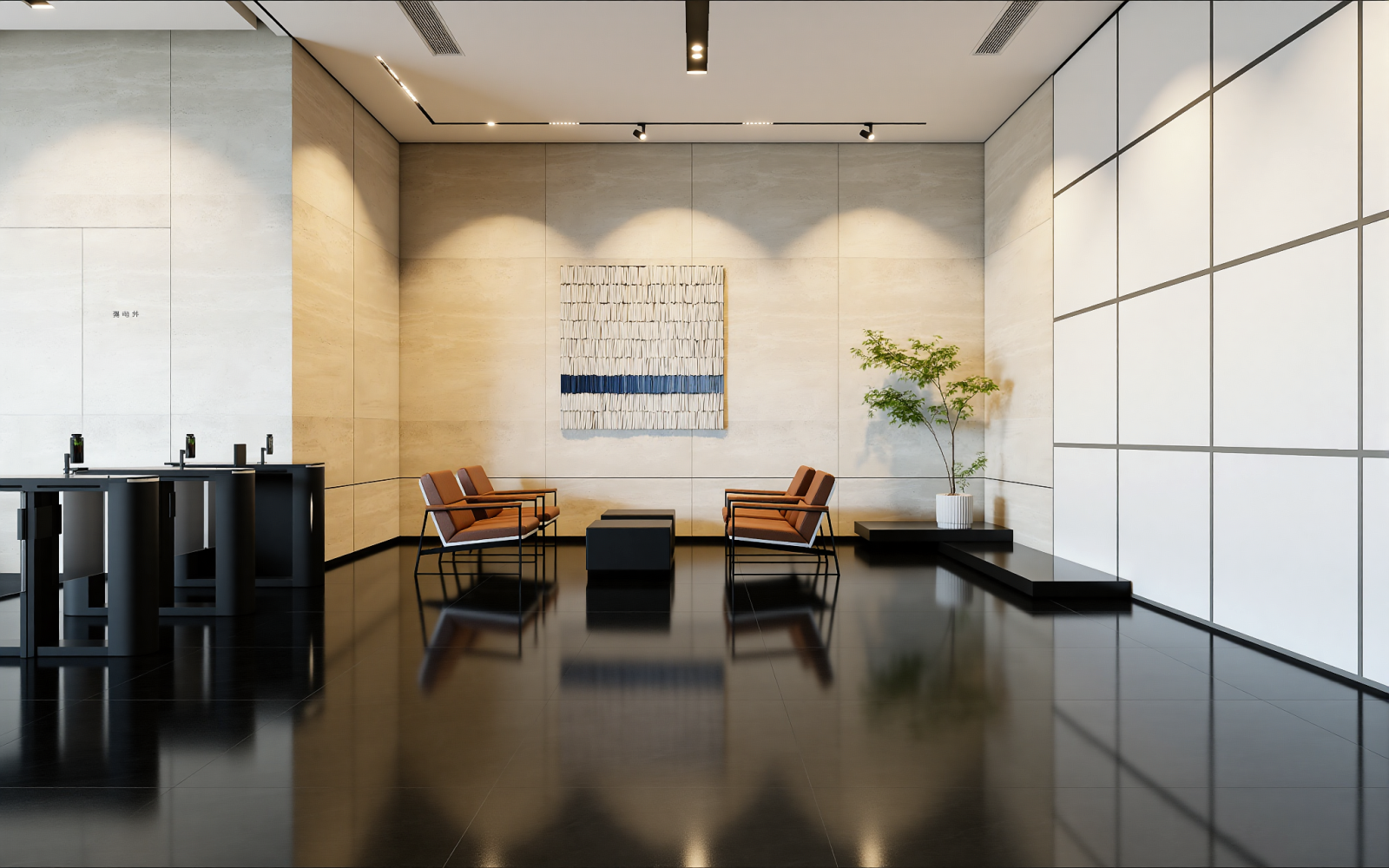 现代艺术展厅3D模型下载【ID:1214735428】