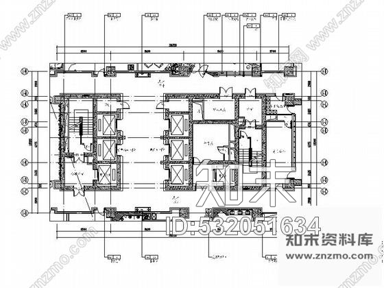 施工图扬州某顶级酒店公共空间装修图cad施工图下载【ID:532051634】