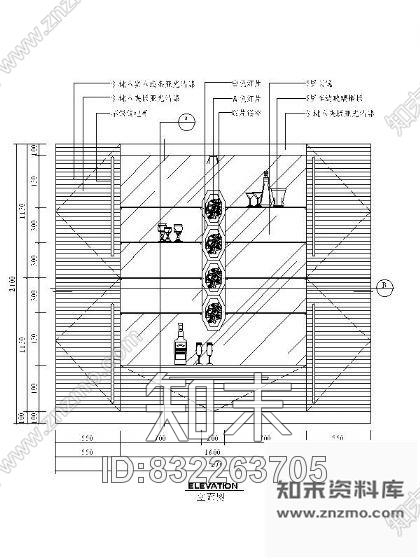 图块/节点设计常用立面图块-餐厅施工图下载【ID:832263705】