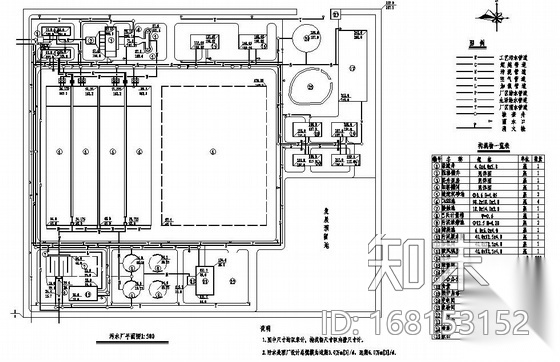 陕西某污水厂cass工艺施工图cad施工图下载【ID:168153152】