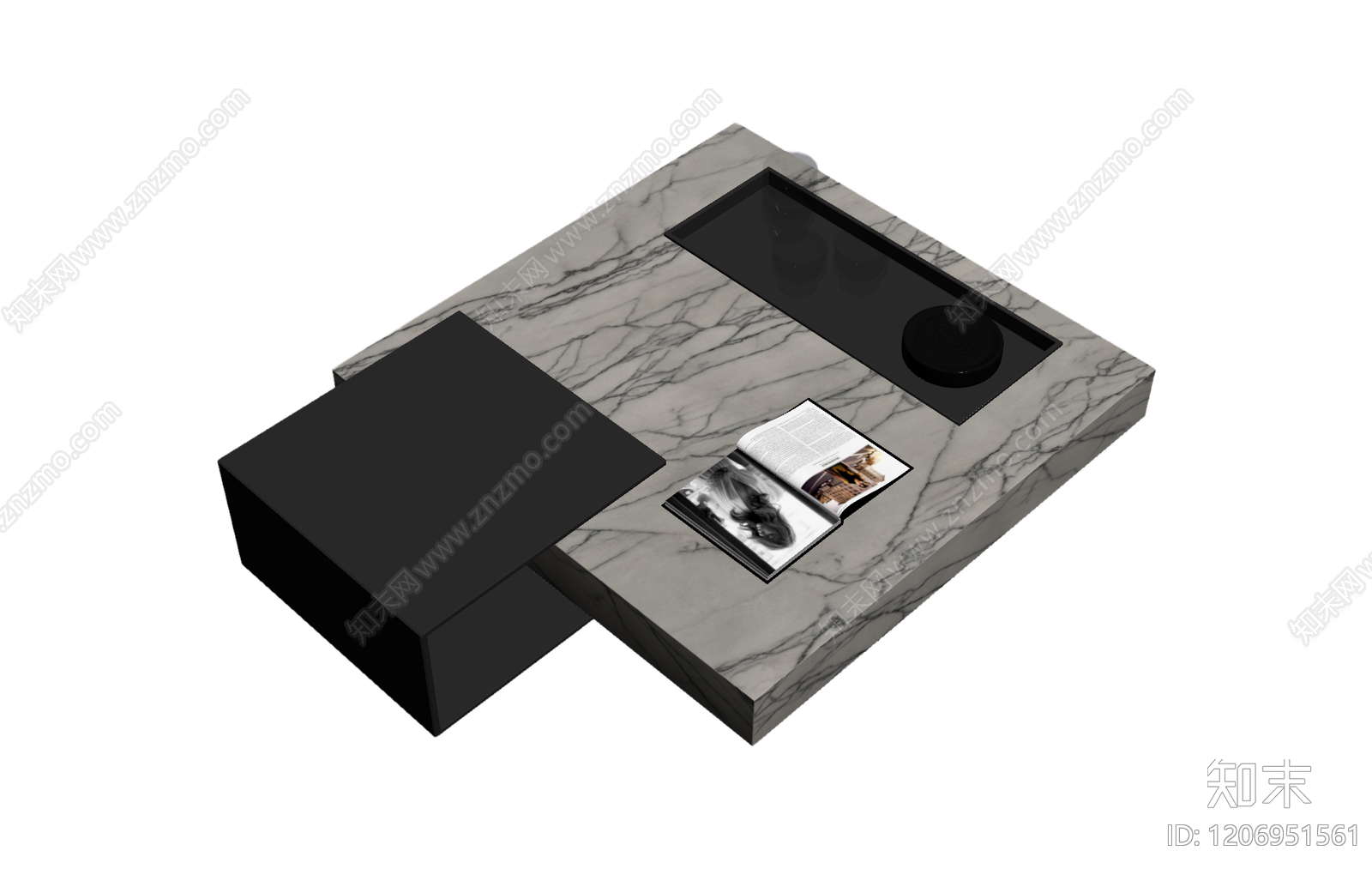 大理石茶几组合3D模型下载【ID:1206951561】