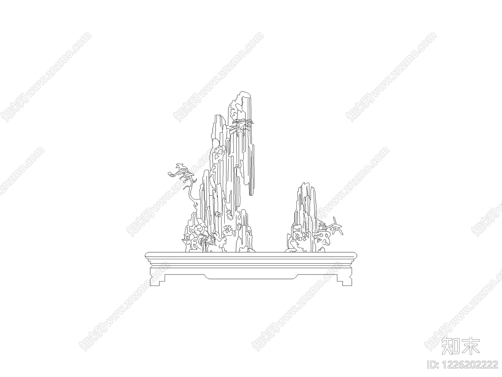 摆件cad施工图下载【ID:1226202222】