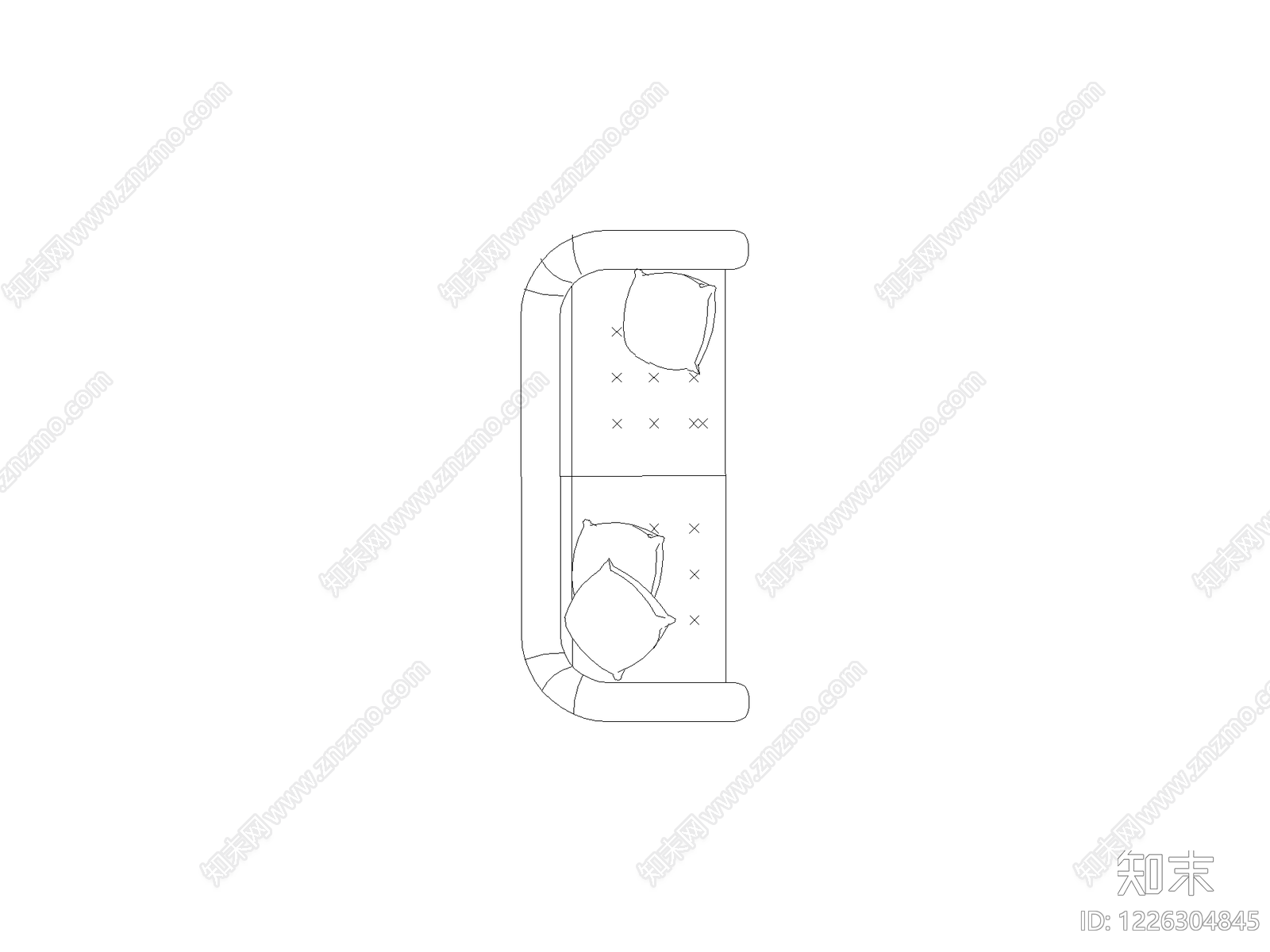 沙发cad施工图下载【ID:1226304845】