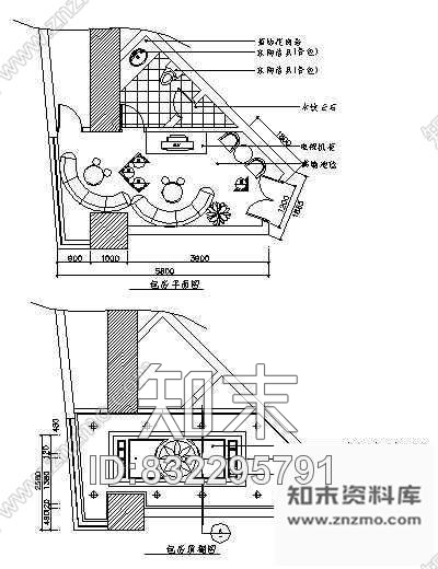 图块/节点KTV包房空间cad施工图下载【ID:832295791】