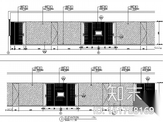 [广东]繁荣中心地带高层商务酒店客房室内装修施工图cad施工图下载【ID:161788169】